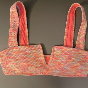 Aerie V Bandeau Bikini Top: Neon Multi color